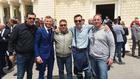 da sinsitra Michele Ercolino (resp.raduni VC Foggia Gargano),lo sposo Francesco La Grasta, Raffaele Fatigato (Presidente VC Lucera -Fg-), Maurizio de Vita (Pres VC Foggia Gargano) ed Antonio Chiappinelli (socio VClub Foggia Gargano)